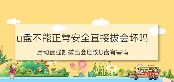 u盘不能正常安全直接拔会坏吗 启动盘强制拔出会度诶U盘有害吗？